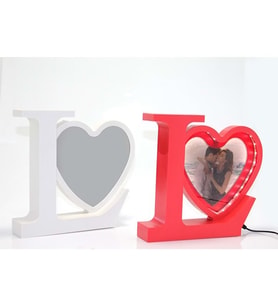 Eşe Sevgiliye Güzel Romantik Hediye Love Ledli Sihirli Ayna Resim Çerçeve