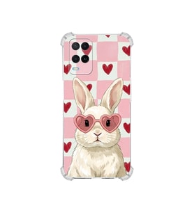 PrintiFy Oppo A54 ile Uyumlu Pembe Pötikare Serisi Pembe Zıpzıp Tasarımlı Uv Baskılı Köşe Korumalı Antişok Kılıf