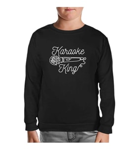 Microphone Karaoke King Siyah Çocuk Sweatshirt