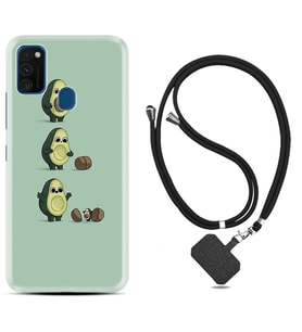 Samsung M21 M22 M23 M30 M31S M32 Kılıf Boyun Askılı Silikon Avokadolar1352