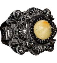 El Yapımı Gerçek Sarı Safir Taşlı Yüzük, Camii Tasarımı, İslami Erkekler için Gümüş Yüzük