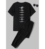 Unisex Ninja Akatsuki Baskılı 2'li Eşofman Takımı (Siyah)