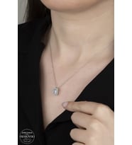 Union Swarovski Zirconia Kadın Octagon Gümüş Kolye