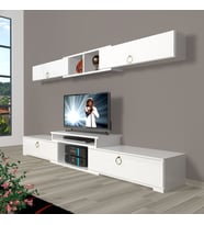 Decoraktiv Flex 5 Mdf Gold Tv Ünitesi Tv Sehpası - Parlak Beyaz