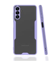 Galaxy A13 Kılıf Kamera Korumalı Arkası Şeffaf Silikon (Mor)
