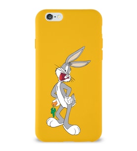 Apple iPhone 6 Plus Uyumlu Lansman Kılıf Bugs Bunny Tasarımlı Altı Kapalı İçi Kadife Kaplı  Kapak (Şeffaf)