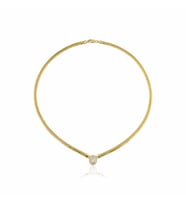 Oval Taşlı Balık Sırtı Kolye ZKU107