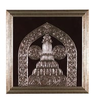 e38 EL İŞÇİLİĞİ HACIKILIÇ CAMİİ KAPISI ALİMİNYUM FOLYA KABARTMA TABLO 66 x 68 cm - 5933