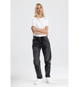 #KadınJean %100 Pamuk Koyu Indigo Denim Mom Fit Kesim Mimmy26 Rahat Kadın Jean Pantolon