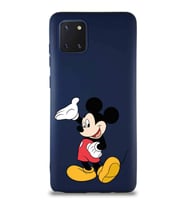 Samsung Galaxy Note 10 Lite Soft Premier Kapak Mickey Mouse-C Tasarımlı Silikon Kılıf - Lacivert (Şeffaf)