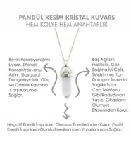 Doğaltaş KRİSTAL KUVARS Pandül Kesim Kadın Erkek (Unisex) İster Kolye İster Anahtarlık