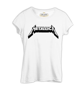 Metallica Logo - Stroke Beyaz Kadın Tshirt