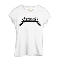 Metallica Logo - Stroke Beyaz Kadın Tshirt