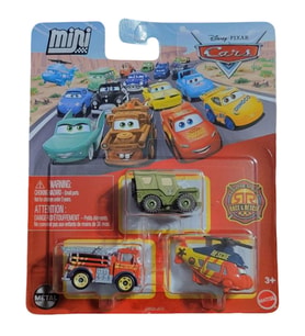 Disney Pixar Cars - Üçlü Mini Racers - Race Rescue - Sarge & Red & Rotor Turbosky JJW59