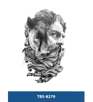 TBS-8279 ORTA BOY ZEUS VE KAPLAN DESEN GEÇİCİ DÖVME-TATTO