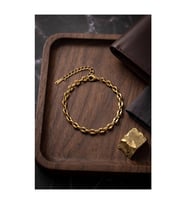 316L Çelik Gold Renk Rolo Zincir Model Erkek Bileklik TJ-EB3839