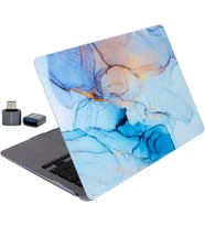 MacBook Air 13.6 İnç Mermer Desenli Kılıf A2681 A3113 A3240 A3449 M2 M3 M4 M5 Uyumlu Sert Kapak Hard Case Açık Mavi