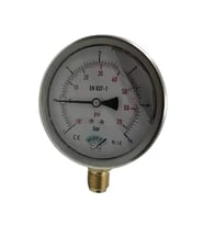 Manometre Gliserinli Alttan Çıkışlı Q100 - 0 - 1 + 5 Bar 1/2