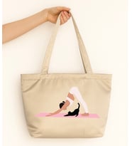 Yoga Tasarım Mat Saten Omuz Çantası (Krem)