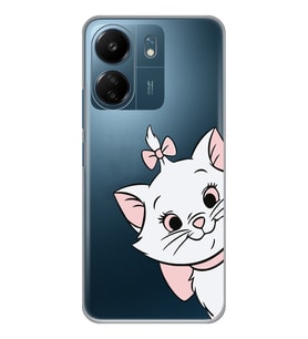 Xiaomi Redmi 13C Uyumlu Marie Kedicik Desenli Şeffaf Telefon Kılıfı