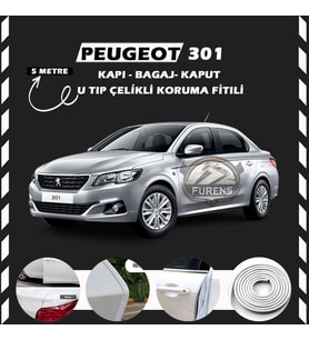 Peugeot 301 Oto Araç Kapı Koruma Fitili 5metre Parlak Beyaz Renk