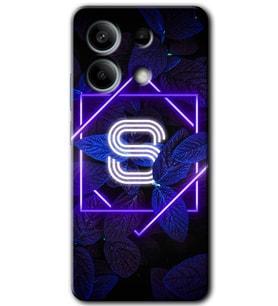 Xiaomi Redmi Note 13 Pro 5G Kılıf HD Desen Baskılı Kılıf - Dark Neon Yaprak S Harfi