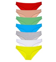 7 adet Süper Eko Set Likralı Kadın Slip Külot Çok Renkli