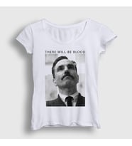 Presmono Kadın Beyaz Sinner Film There Will Be Blood T-Shirt 255367tt