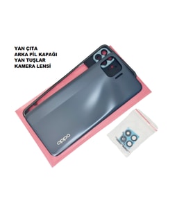 Oppo Reno 4 Lite KASA FULL Arka Pil Kapağı SİYAH