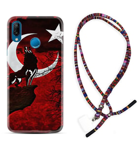 Huawei P20 Lite Mate 10 20 Lite Pro P40 Lite KılıfBoyun Asklı Rasta Silikon Wolf and Moon 2 1381