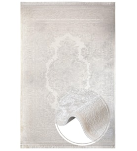 Makine Kaymaz Yıkanabilir Beyaz Eskitme Salon Halısı Mutfak Halısı Koridor Halısı Yolluk 6150G
