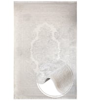 Makine Kaymaz Yıkanabilir Beyaz Eskitme Salon Halısı Mutfak Halısı Koridor Halısı Yolluk 6150G