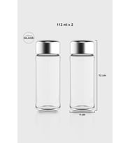 Renga Voca 112 ml Metal Kapaklı 2'li Cam Tuzluk Biberlik Seti 121011 (Gümüş)