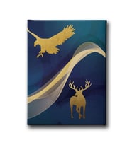 Golden Geyik Kartal Canvas Tablo MİND574