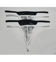 ASM1220 Kadın 4 Lü Renkli Lez Dantel Üç gen Sevgilim String (Çok Renkli)