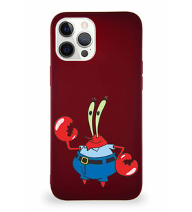 Apple iPhone 12 Pro Max Soft Premier Kapak Bay Yengeç Tasarımlı Silikon Kılıf - Mürdüm (Şeffaf)