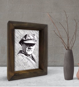 BK Gift Atatürk Tasarımlı Dekoratif Doğal Masif Ahşap Çerçeve 15x20cm-39 (Beyaz)
