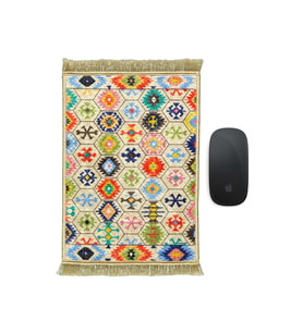 Bursa İpek Krem Dekoratif Küçük Halı Mousepad