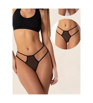 Fantazi Siyah  TÜL Kadın STRİNG - Fantezi Tanga