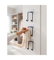 3'lü Duvar Tipi Yapışkanlı Askılık Pratik Set