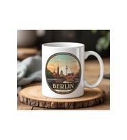 Berlin Tasarımlı Beyaz Seramik Baskılı Kupa Bardak 330ml