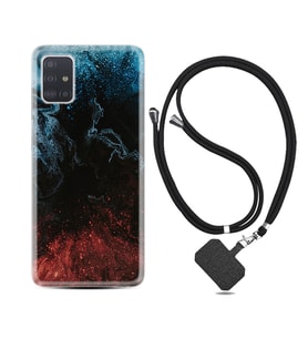 Samsung a71 A72 A73 A7 A9 2018 C7 C9 Kılıf Boyun Askılı Silikon Red Blue Black Abstact 1386