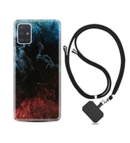 Samsung a71 A72 A73 A7 A9 2018 C7 C9 Kılıf Boyun Askılı Silikon Red Blue Black Abstact 1386