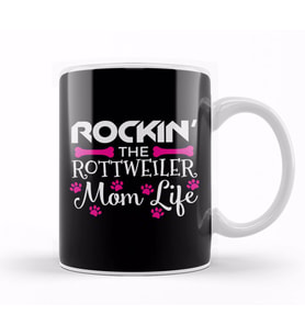 Rockin The Rottweiler Mom Life Cute Rott Owners Kupa Bardak Porselen