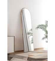 120 Cm Ceviz Kubbe Duvar Salon Antre Hol Koridor Mutfak Banyo Ofis Aynası (Kahverengi)