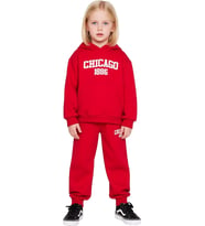 Chicago 1886 Kapüşonlu Oversize Sweatshirt ve Eşofman Altı Takımı Kız Çocuk Kaliteli Şık Rahat