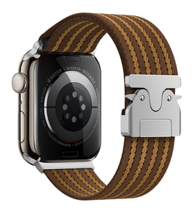 Apple Watch 44mm Kordon Kelebek Klipsli Naylon Kumaş Hasır Örgülü 133 (KAHVE)