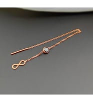SONSUZLUK SALLANTILI TEK 925 AYAR GÜMÜŞ KÜPE