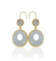 Kadir Jewellery 22 Ayar Altın Kaplama Kadın Taşlı Küpe -El İşçiliği Ve Hipoalerjenik Küpe