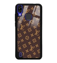 Reeder P13 Blue Uyumlu Kahverengi LV Tasarımlı Glossy Telefon Kılıfı
